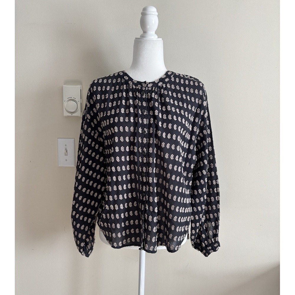 Anthropologie Pilcro Tavi Textured Blouse Womens Small Boho Chic Cotton *FLAW